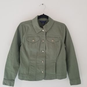 olive green denim jacket womens